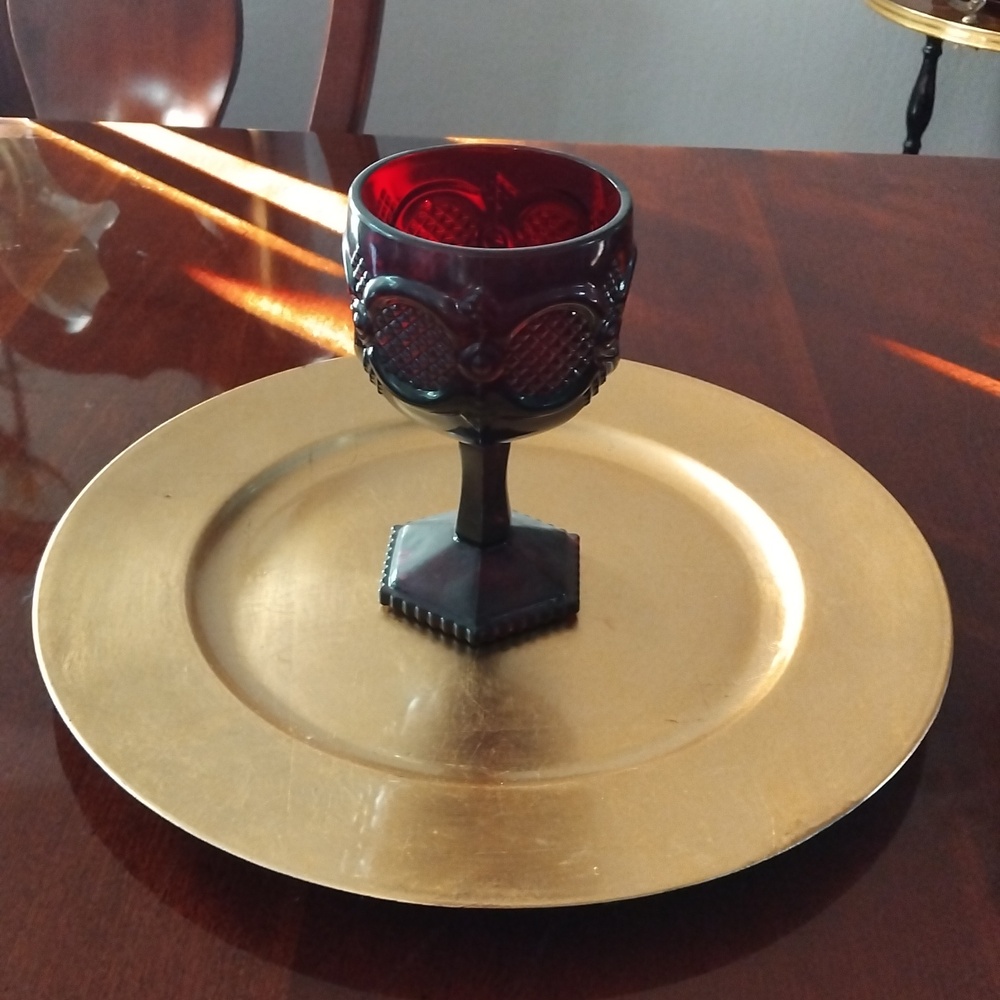 Cape cod ruby red goblet